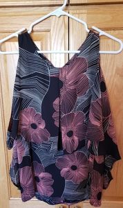 Skies are Blue Darice cold shoulder blouse